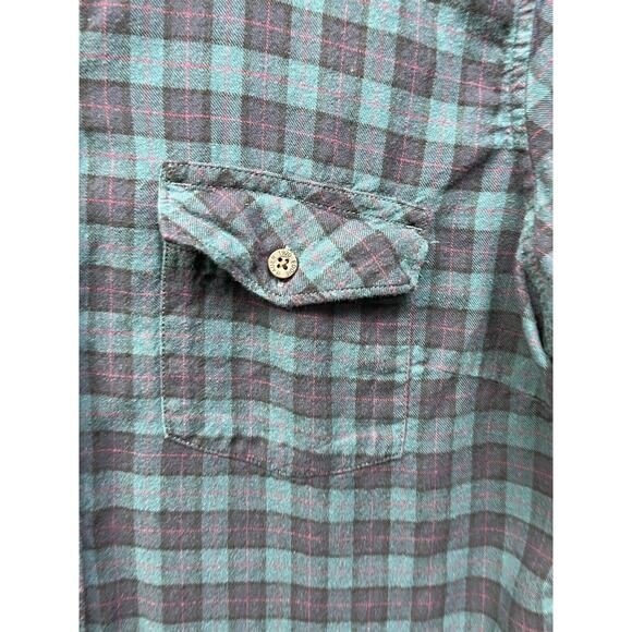 Eddie Bauer Flannel Shirt Womens Large Classic Fit Green Button Up Casual - Picture 5 of 6